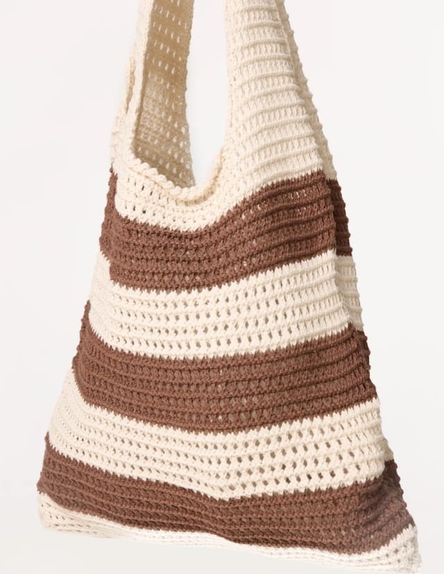 Blue Vanilla Crochet Stripe Bag - 2