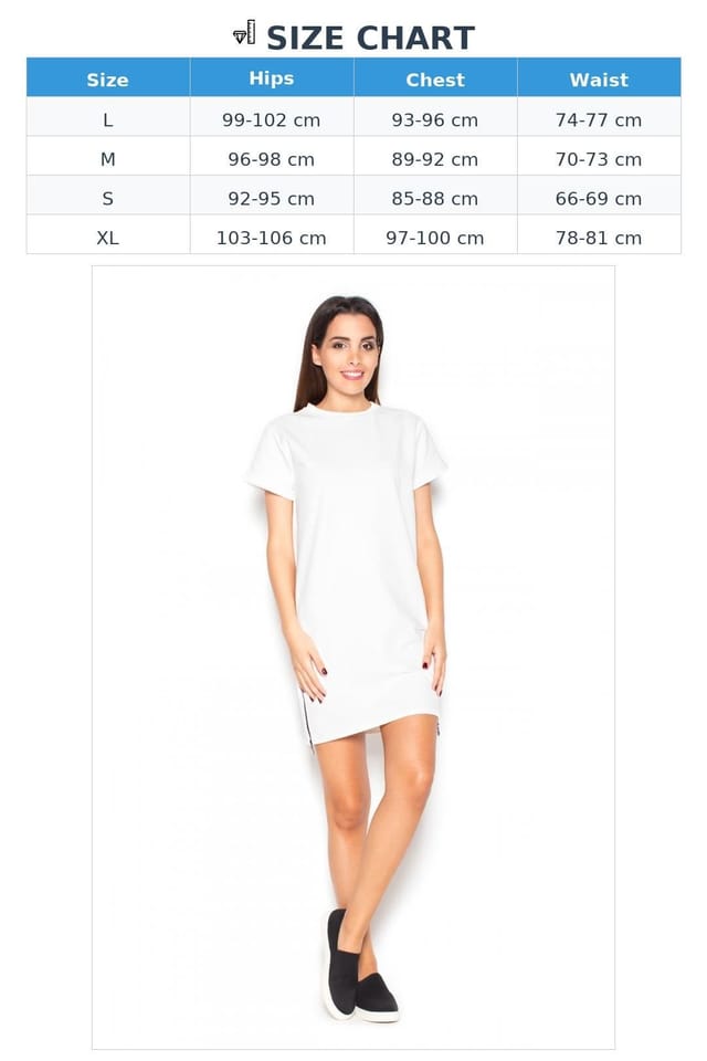 Love Lace Love Lace Women's Straight Cut Sweatshirt Dress with Side Zippers Style 77312 in White - 3