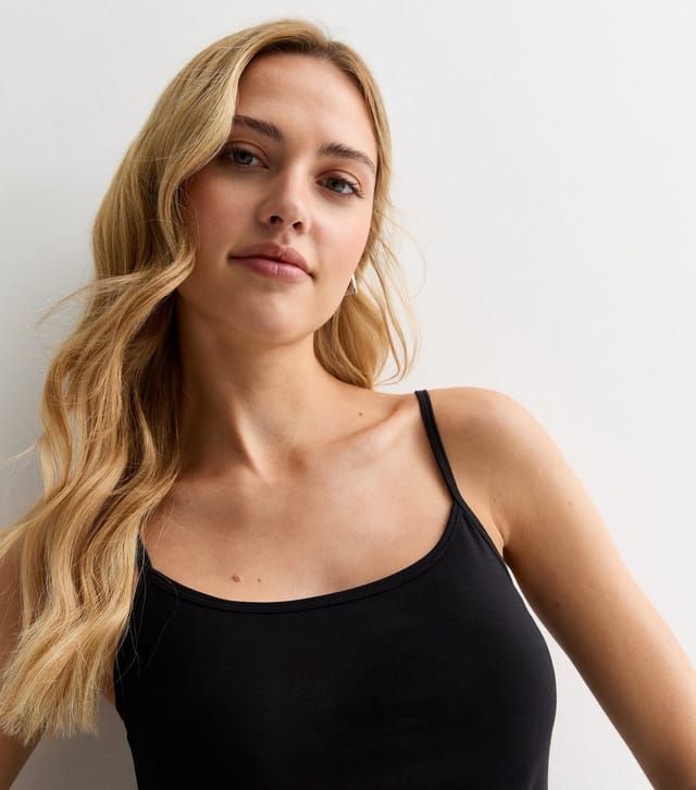 New Look Women's Black Scoop Neck Strappy Vest New Look - 2