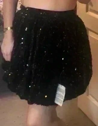 ASOS Black Sequin Velvet Mini Skirt