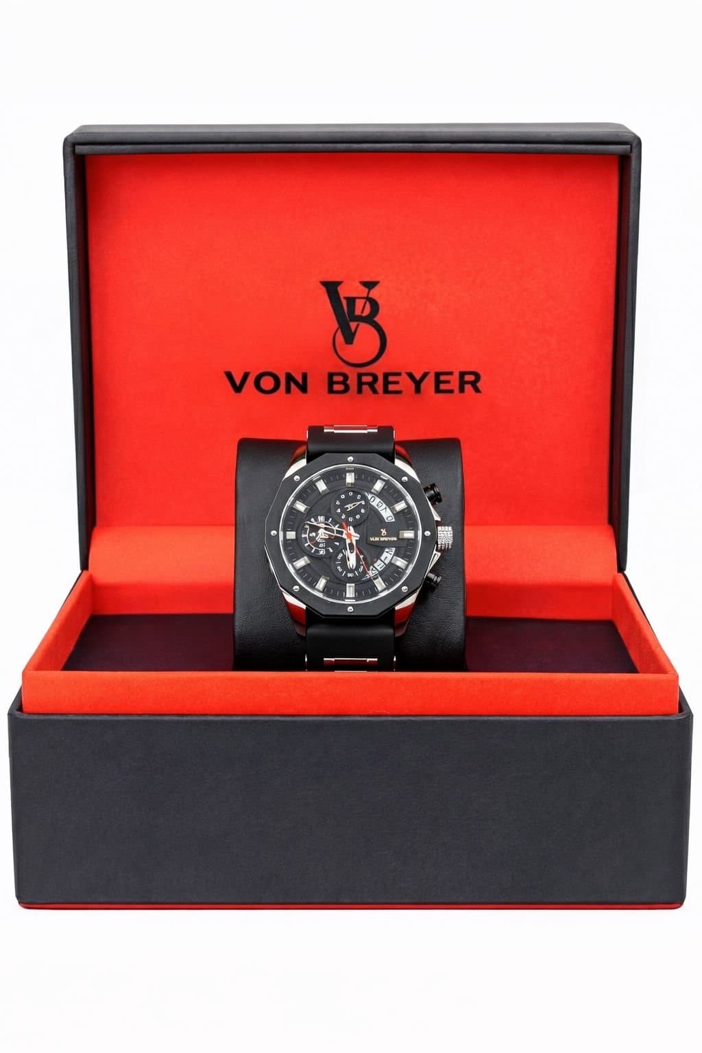 VON BREYER VON BREYER Men's Mens Watch Titan Chronograph Watch Five Dial Watch in Black