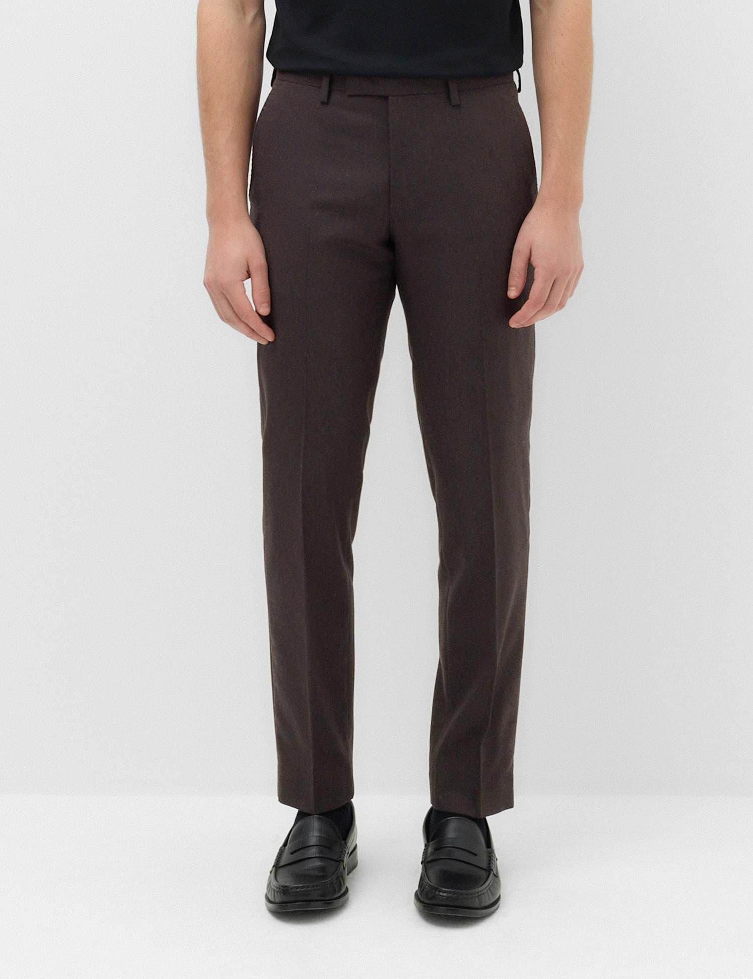 Marks & Spencer M&S Regular Fit Wool Rich Tweed Check Suit Trousers Bordeaux