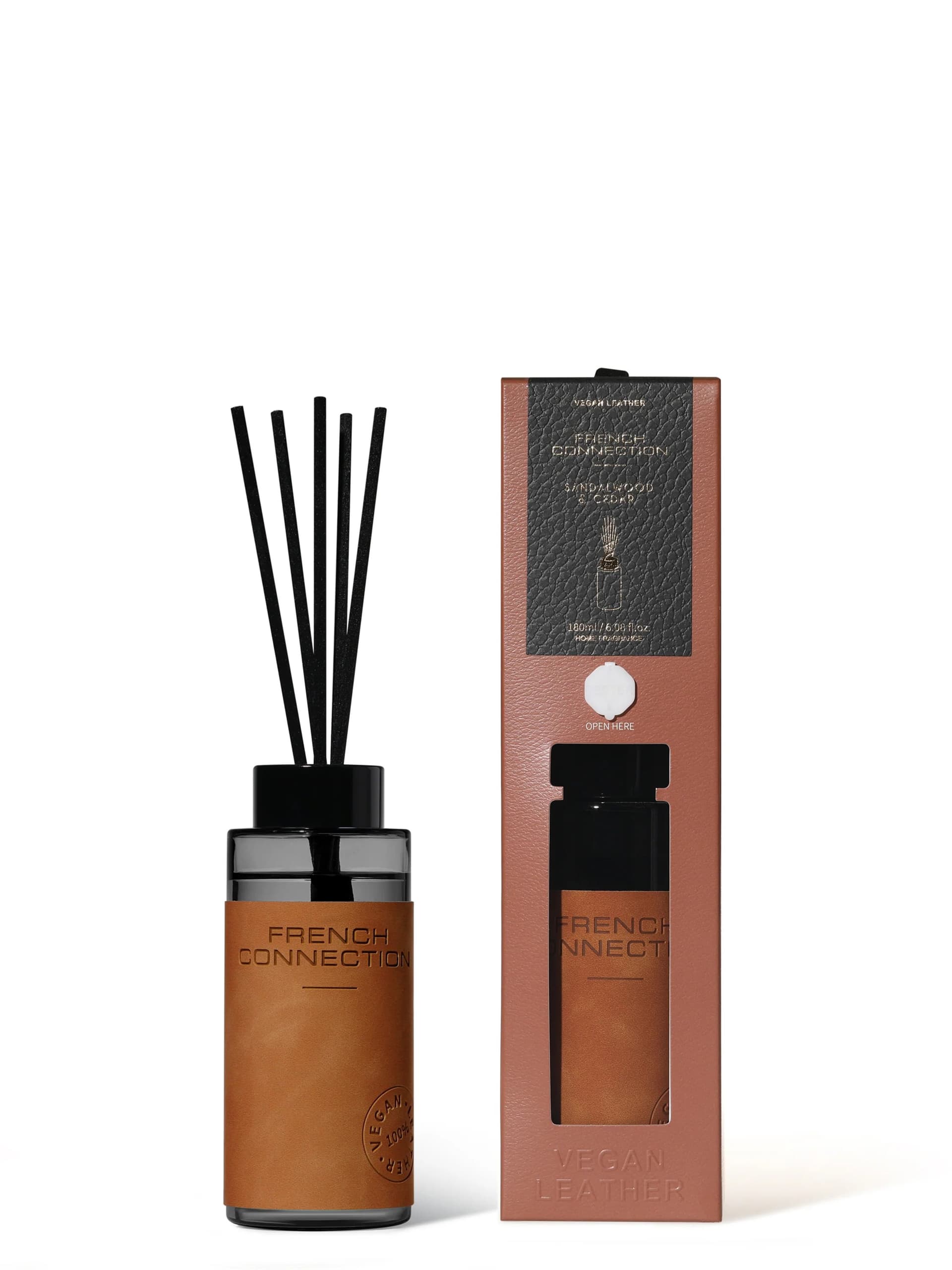 French Connection Sandalwood and Cedar Vegan Leather Diffuser Sandalwood & Cedar
