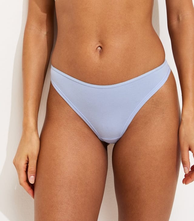 New Look Women's Light Blue Ruched Back Thong New Look - 2