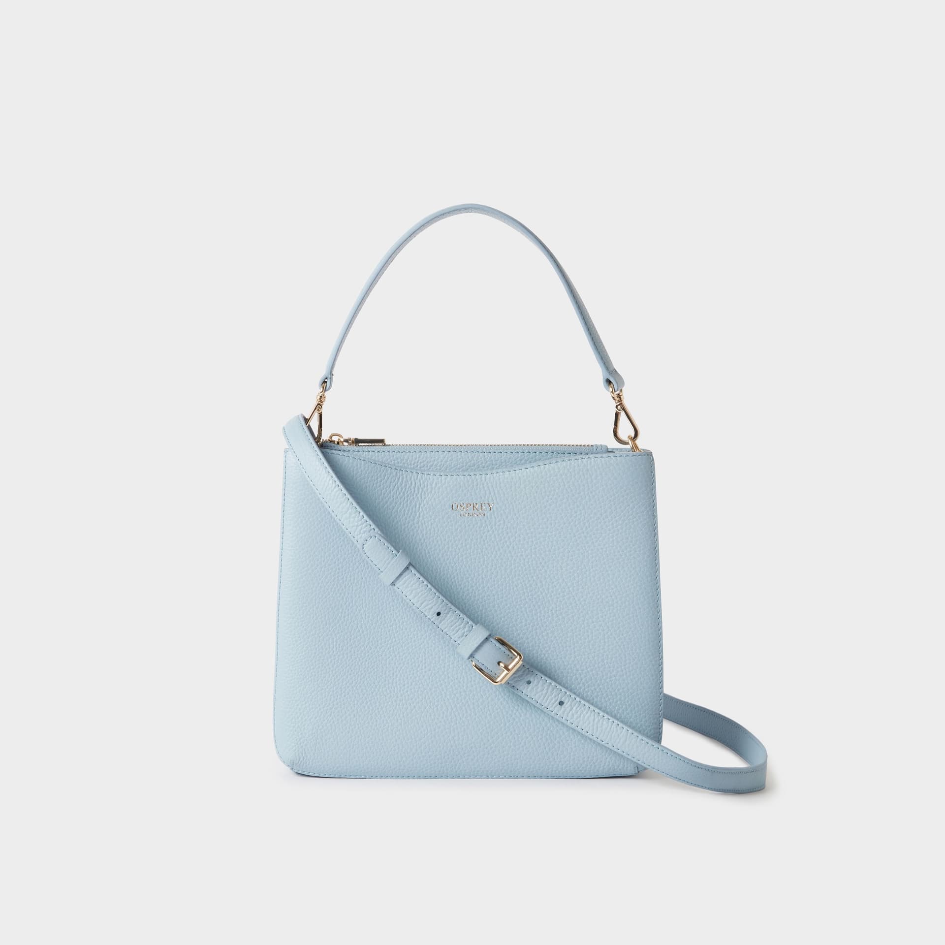 OSPREY LONDON Osprey London Light Blue Leather Grab Bag