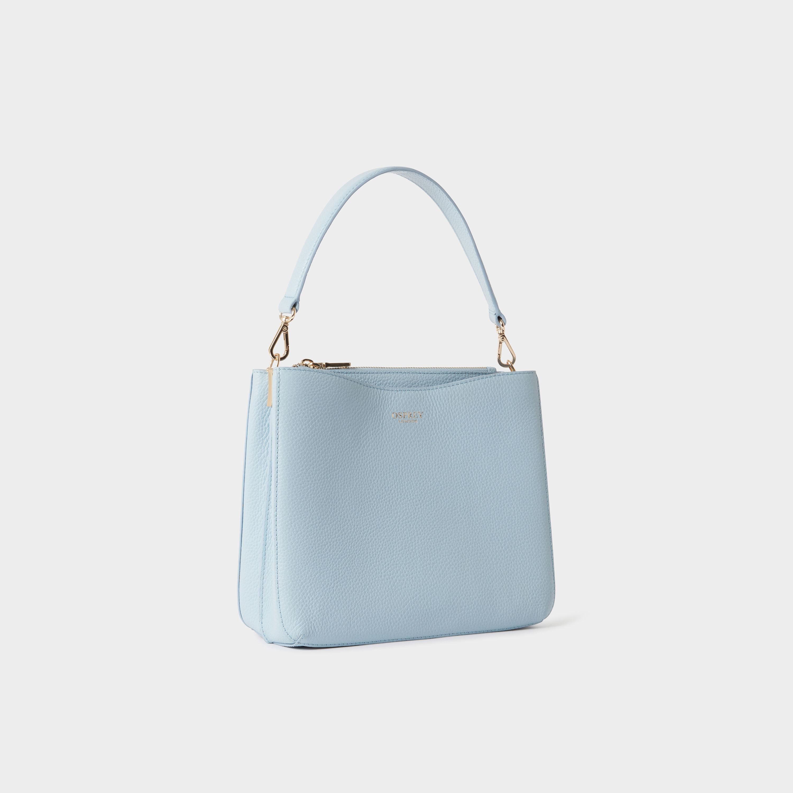 OSPREY LONDON OSPREY LONDON Women's The Winchester Leather Grab Bag in Light Blue - 2