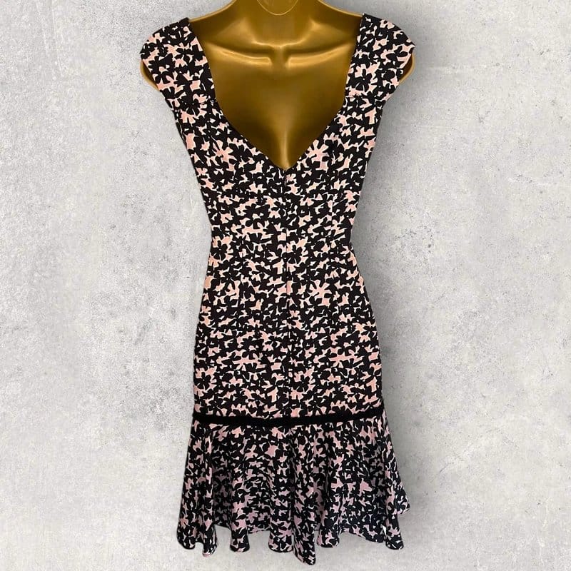 Milly New York Milly New York Womens Black Pink Sleeveless Silk Party Dress UK 10 - 1
