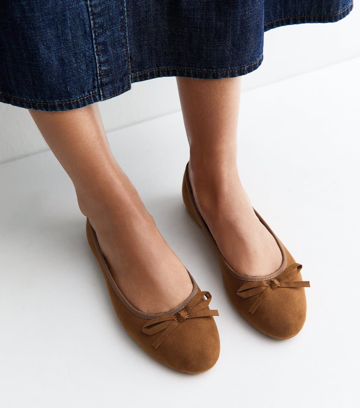 New Look New Look Tan Faux Suede Ballet Pumps Vegan