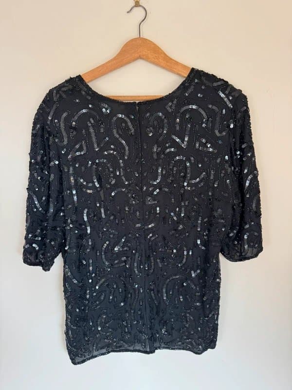 Frank Usher Vintage Sequin Silk Top Frank Usher size large retro