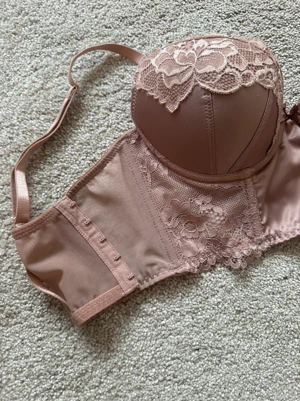 New Look 32b corset sexy lingerie bra blush dusty baby pink