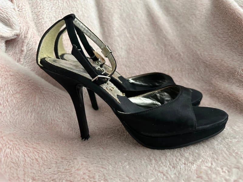 Morgan Morgan black satin evening shoes 4