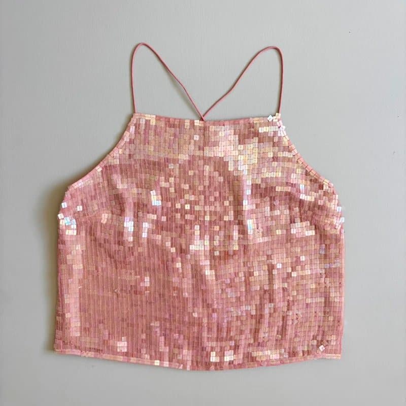 Next Vintage Next pink sparkly sequin cami top