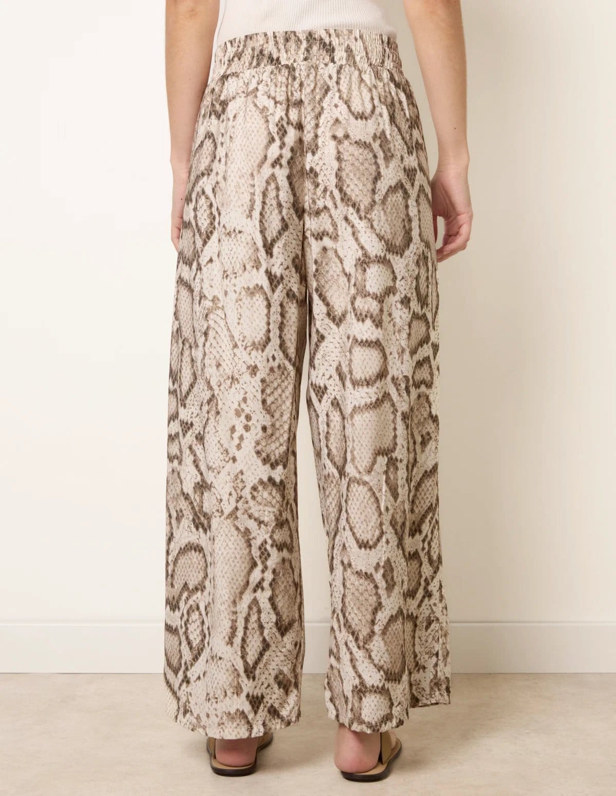 Blue Vanilla Snake Print Drawstring Wide Leg Trousers - 4