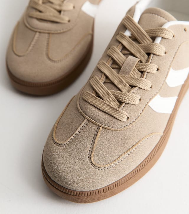 New Look Women's Camel Faux Suede Contrast Side Stripe Trainers New Look - 3