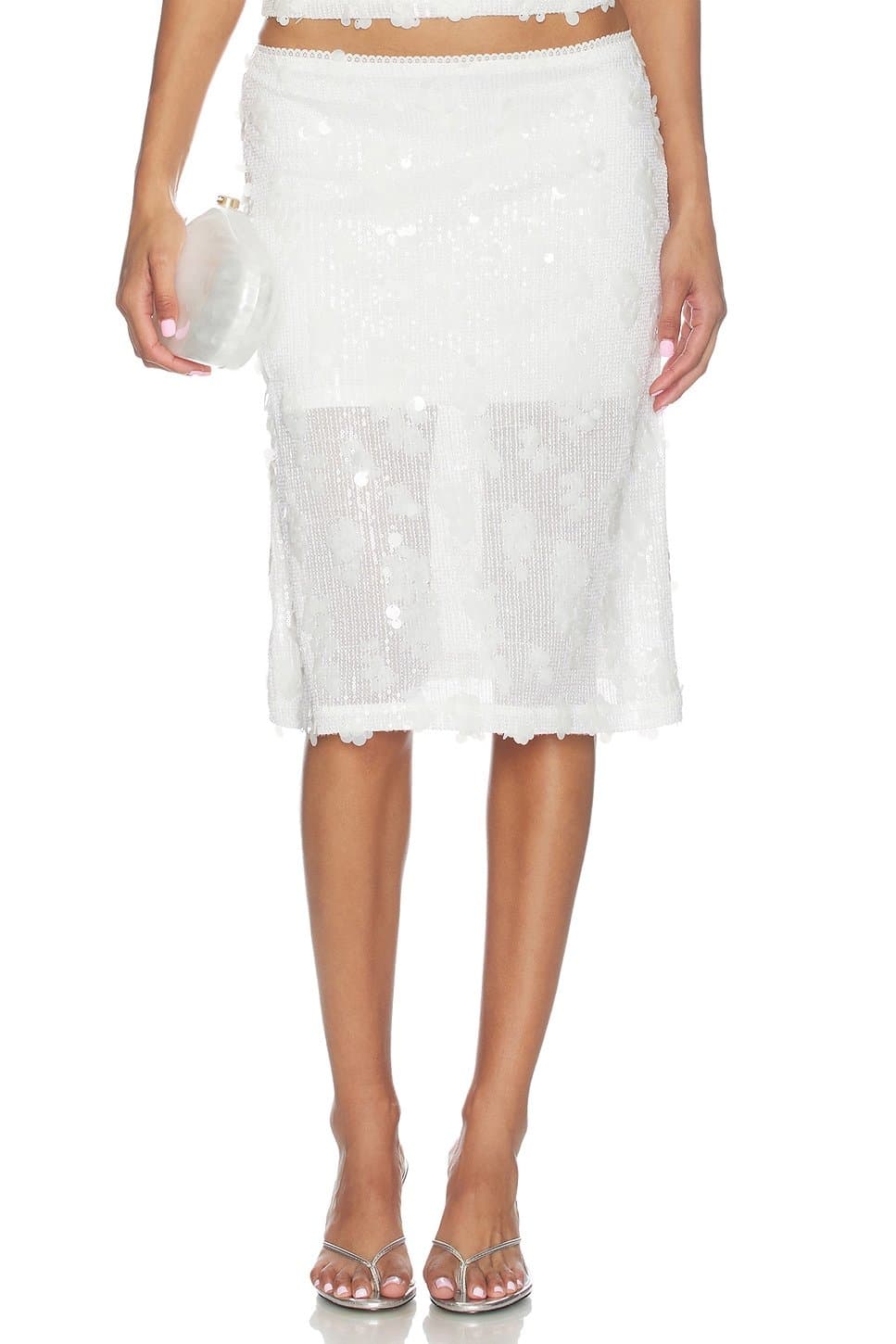 revolve Mesh Midi Skirt