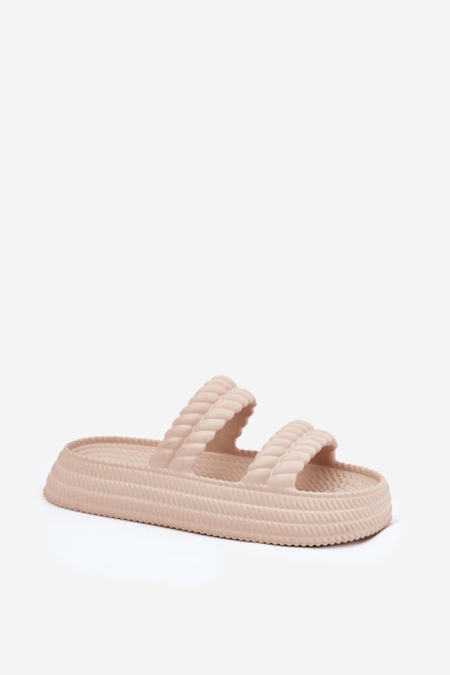 Love Lace Love Lace Women's Lightweight Foam Platform Flip Flops with Front Straps Comfort in Beige - 2
