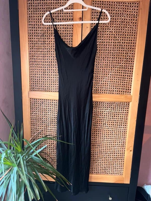 Bershka Bershka black satin cowl midi dress