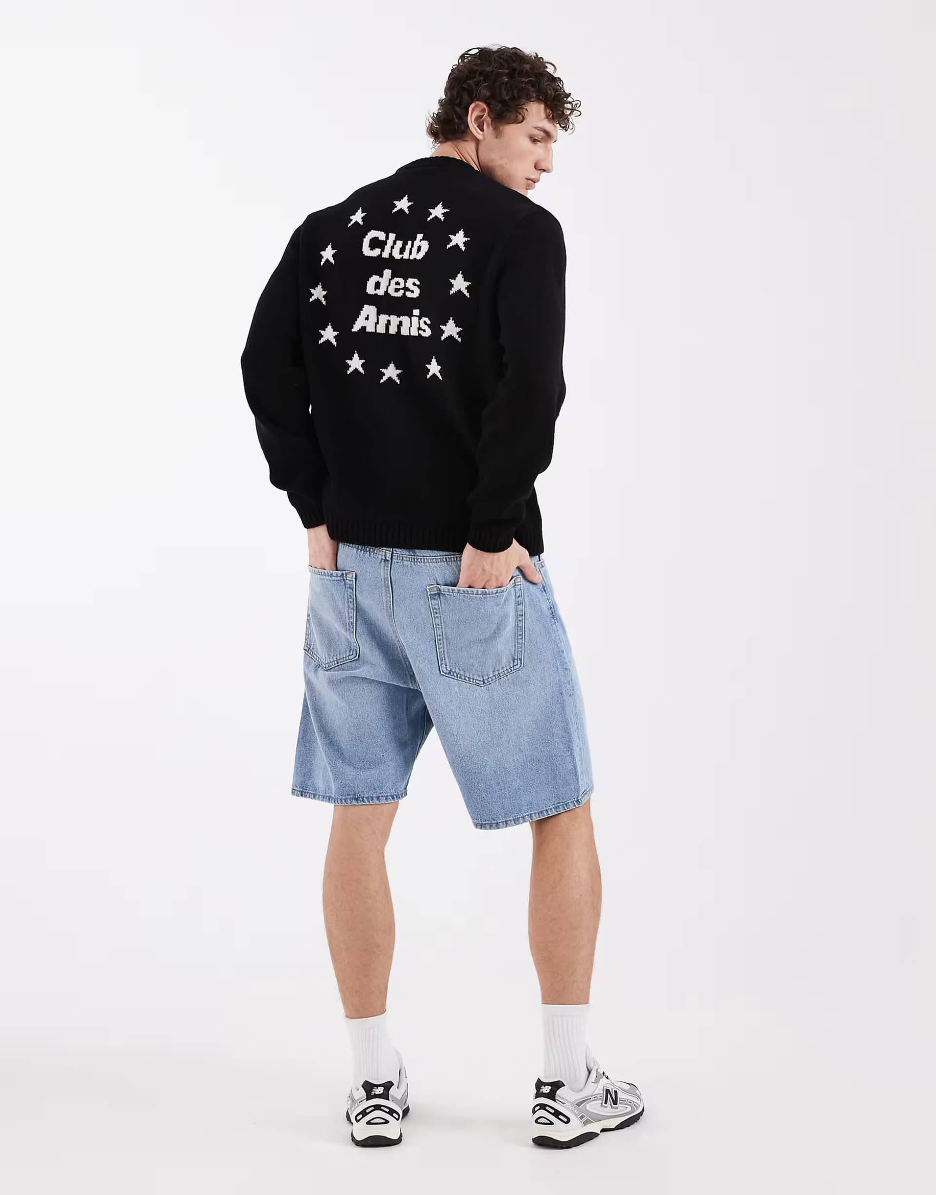 ASOS ASOS DESIGN oversized knitted jumper with embroidery in black