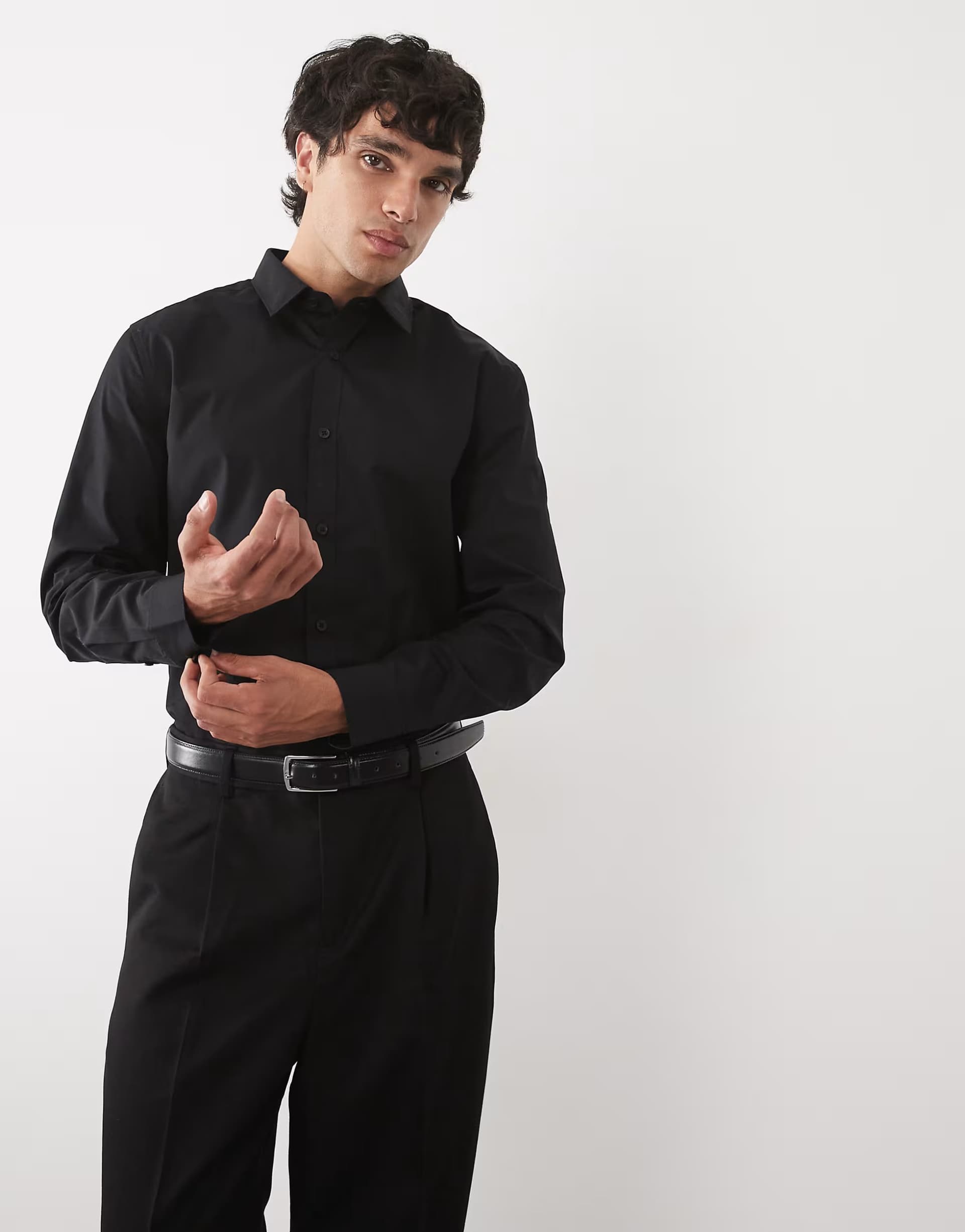 ASOS ASOS DESIGN Black Regular Fit Smart Shirt