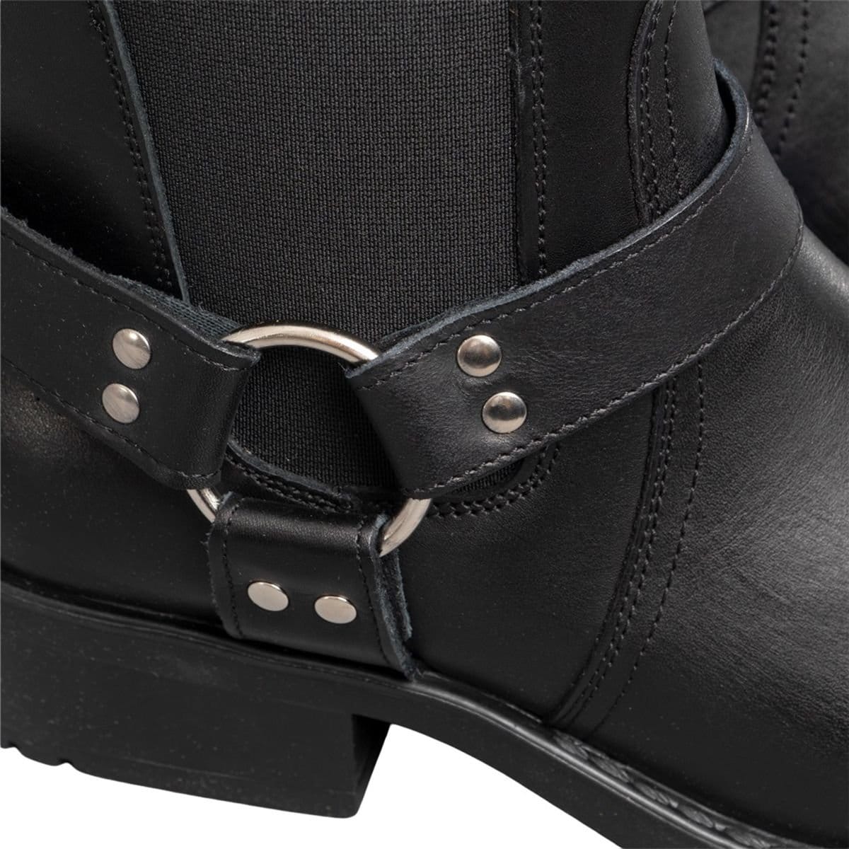 Woodland Woodland Men's Low Harley Gusset Harness Leather Boots in Black - 4