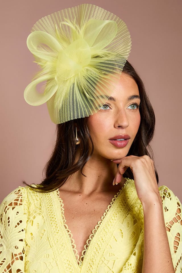 Coast Coast Women's Pleat Detail Fascinator in Lemon - 2