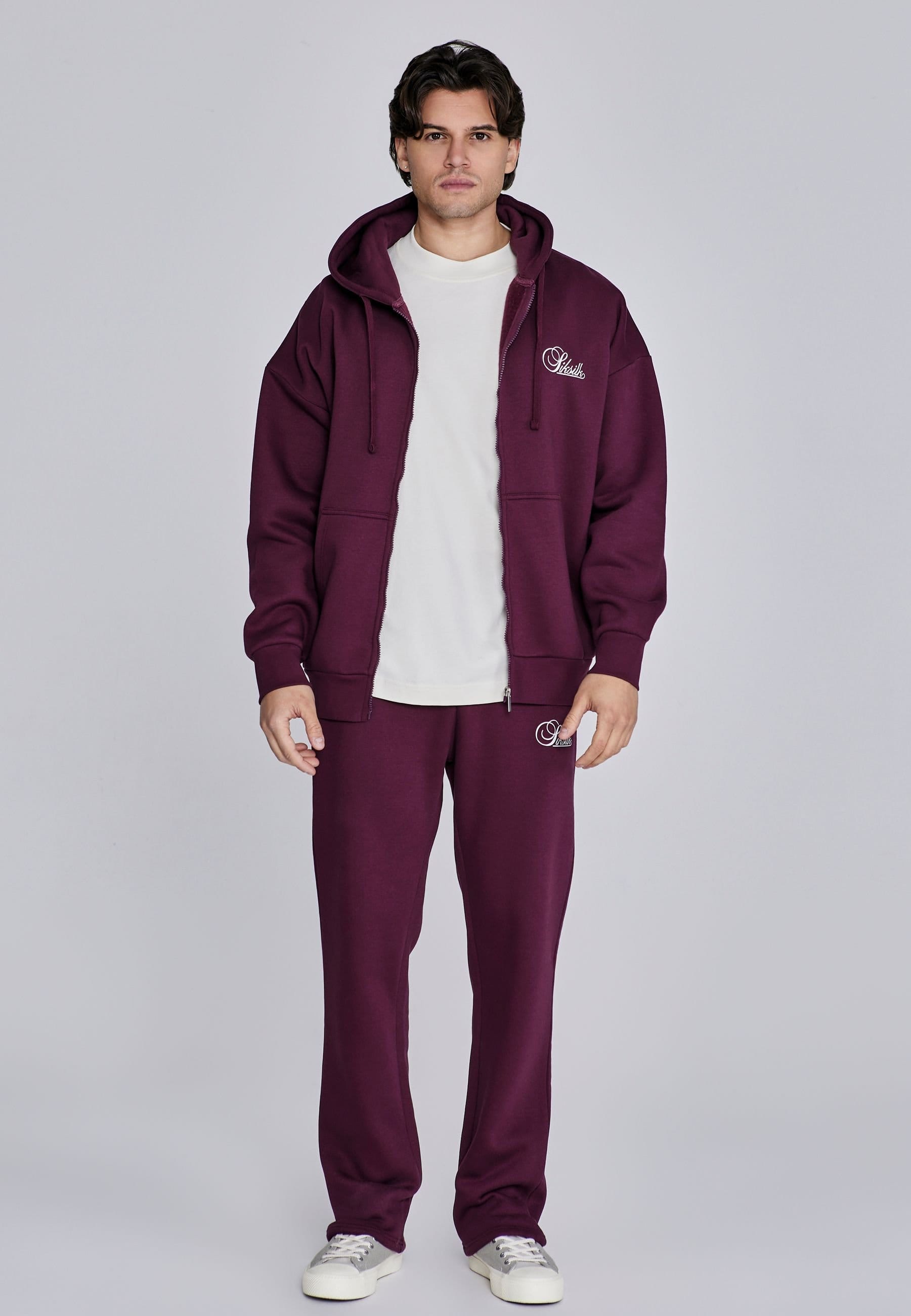 SikSilk SikSilk Men's Essentials Track Pants in Burgundy - 4