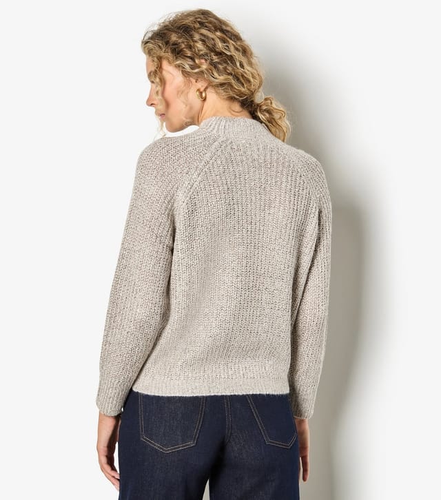 Apricot Women's Cream Fisherman Knit Sequin Embellished Jumper Apricot New Look - 3