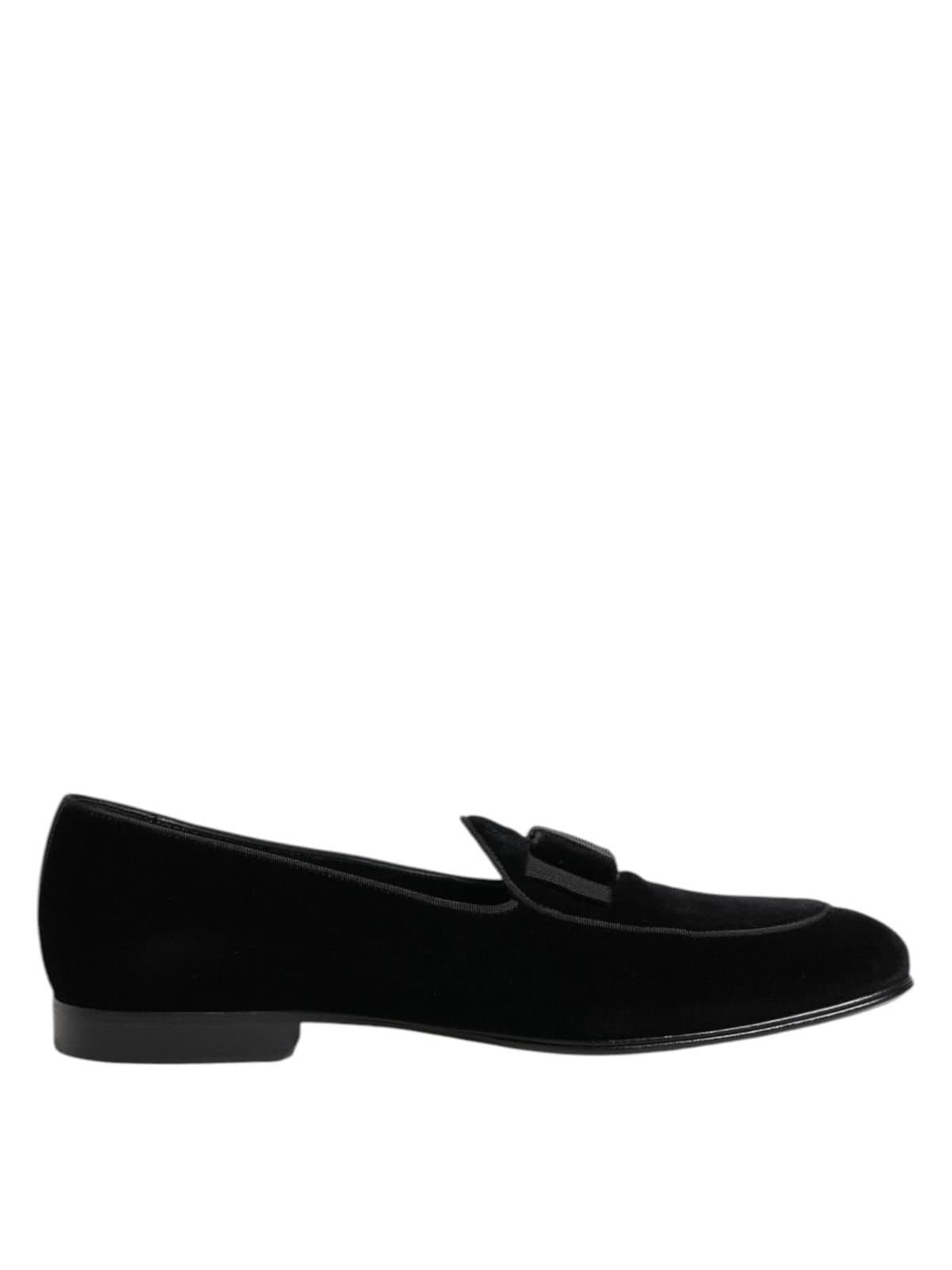 Dolce & Gabbana Dolce & Gabbana Men's Black Velvet Loafers Formal Dress Shoes