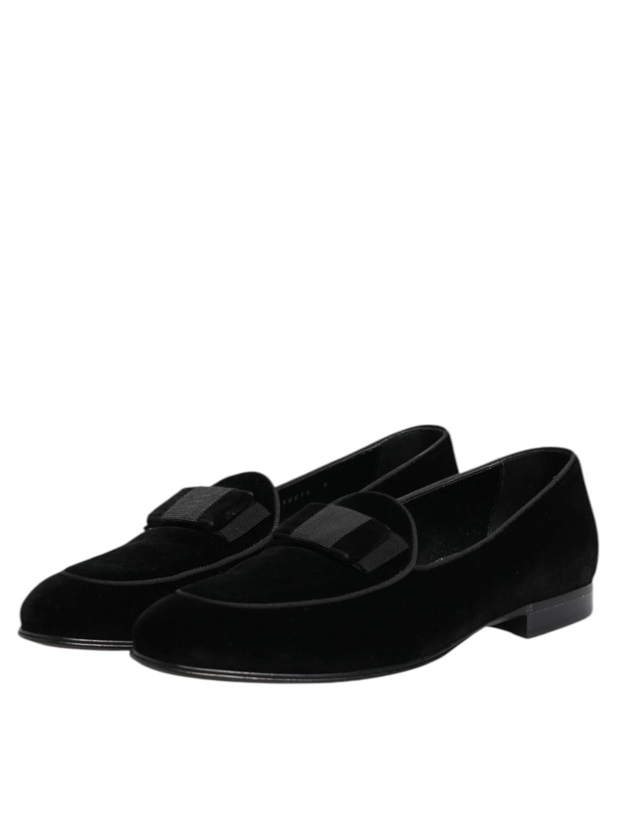 Dolce & Gabbana Dolce & Gabbana Men's Black Velvet Loafers Formal Dress Shoes - 4