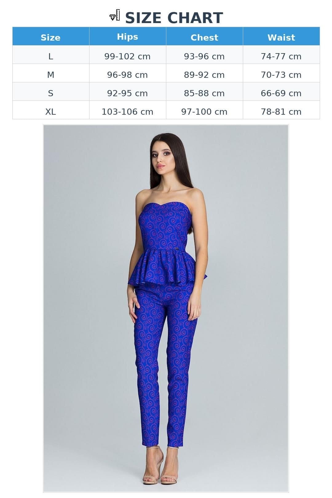 Love Lace Love Lace Women's Straight Trousers Corset Frill Set in Blue - 4