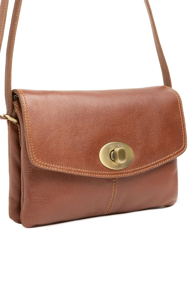 Celtic & Co Celtic & Co Women's Twist Lock Rectangle Cross Body Bag in Light Brown - 2