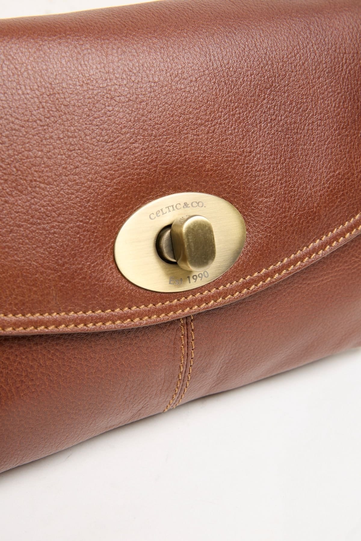 Celtic & Co Celtic & Co Women's Twist Lock Rectangle Cross Body Bag in Light Brown - 4