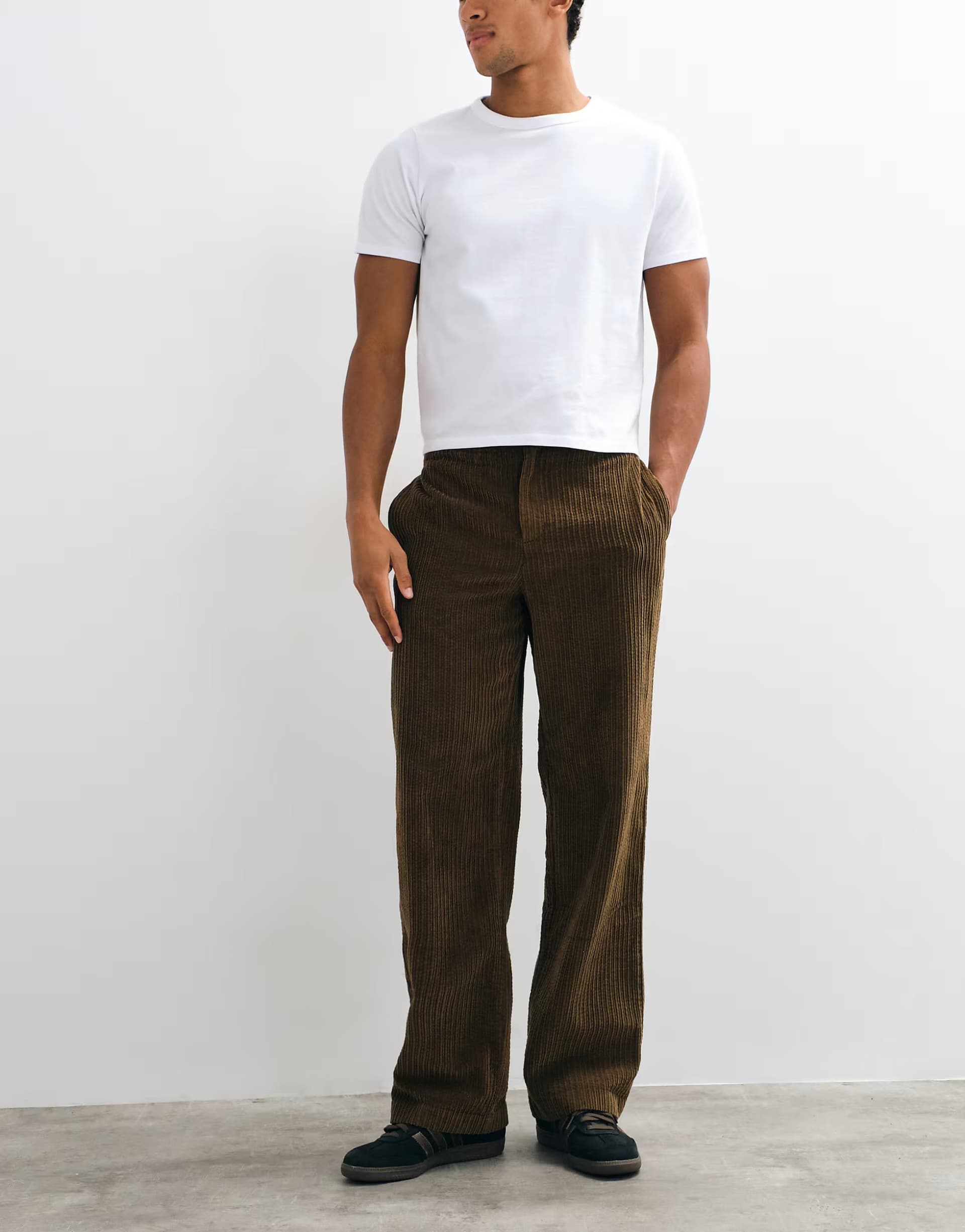 ASOS Lacoste loose fit cord trousers in brown