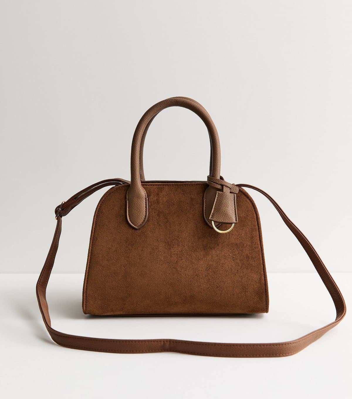 New Look Camel Faux Suede Top Handle Bag Vegan New Look