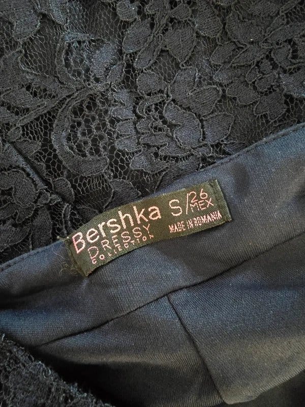 Bershka Dark Navy Lace Dungarees