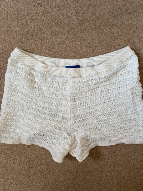 ASOS White knitted crochet short