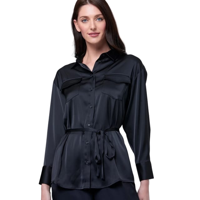 Zafur official Zafur official Women's Barron Blouse in Caviar - 2