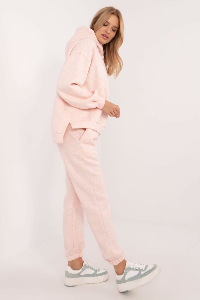 Love Lace Love Lace Women's Warm Hooded Sweatshirt & Jogger Set in Pink - 2