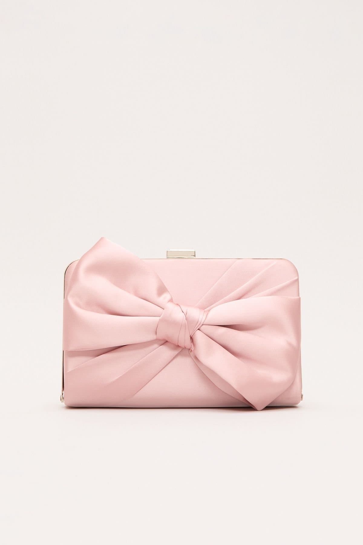Phase Eight Phase Eight Baby Pink Satin Clutch Bag
