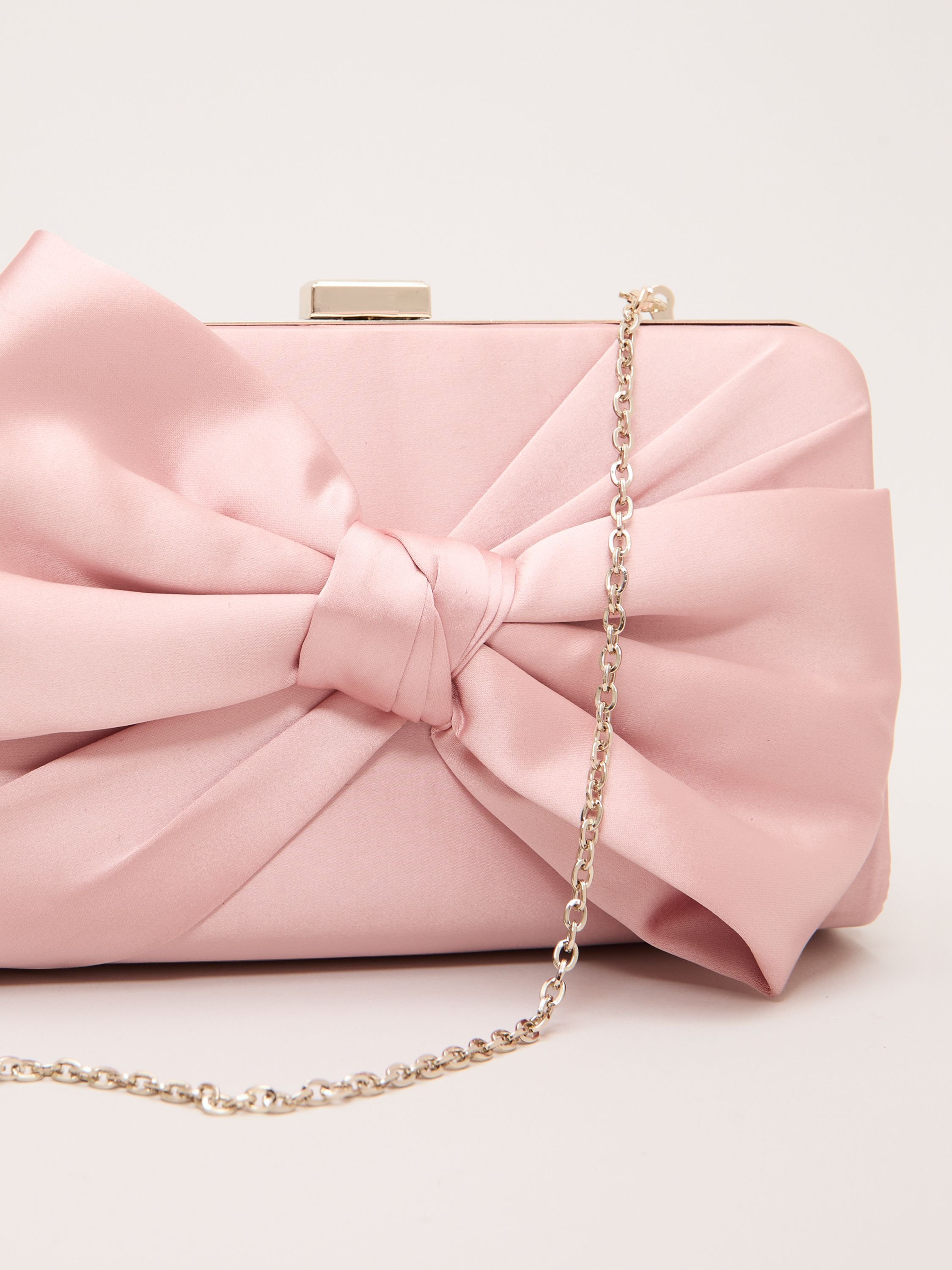 Phase Eight Phase Eight Women's Satin Clutch Bag in Baby Pink - 2