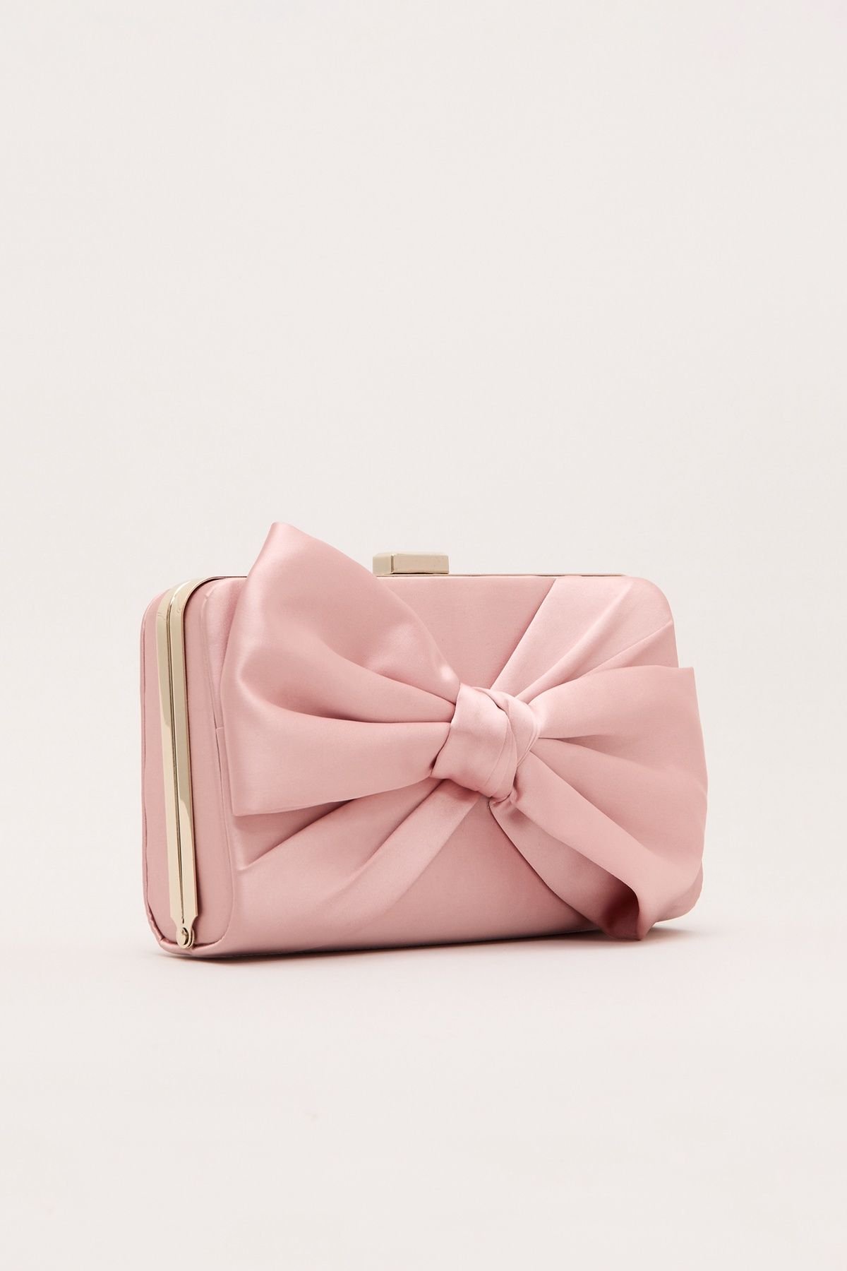 Phase Eight Phase Eight Women's Satin Clutch Bag in Baby Pink - 4
