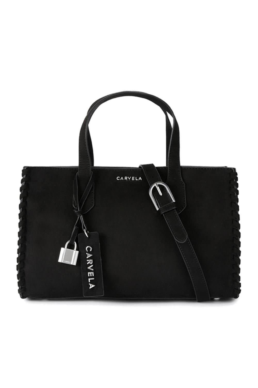 Carvela Carvela Women's 'Juno Whipstitch Mini' Suedette Bag in Black
