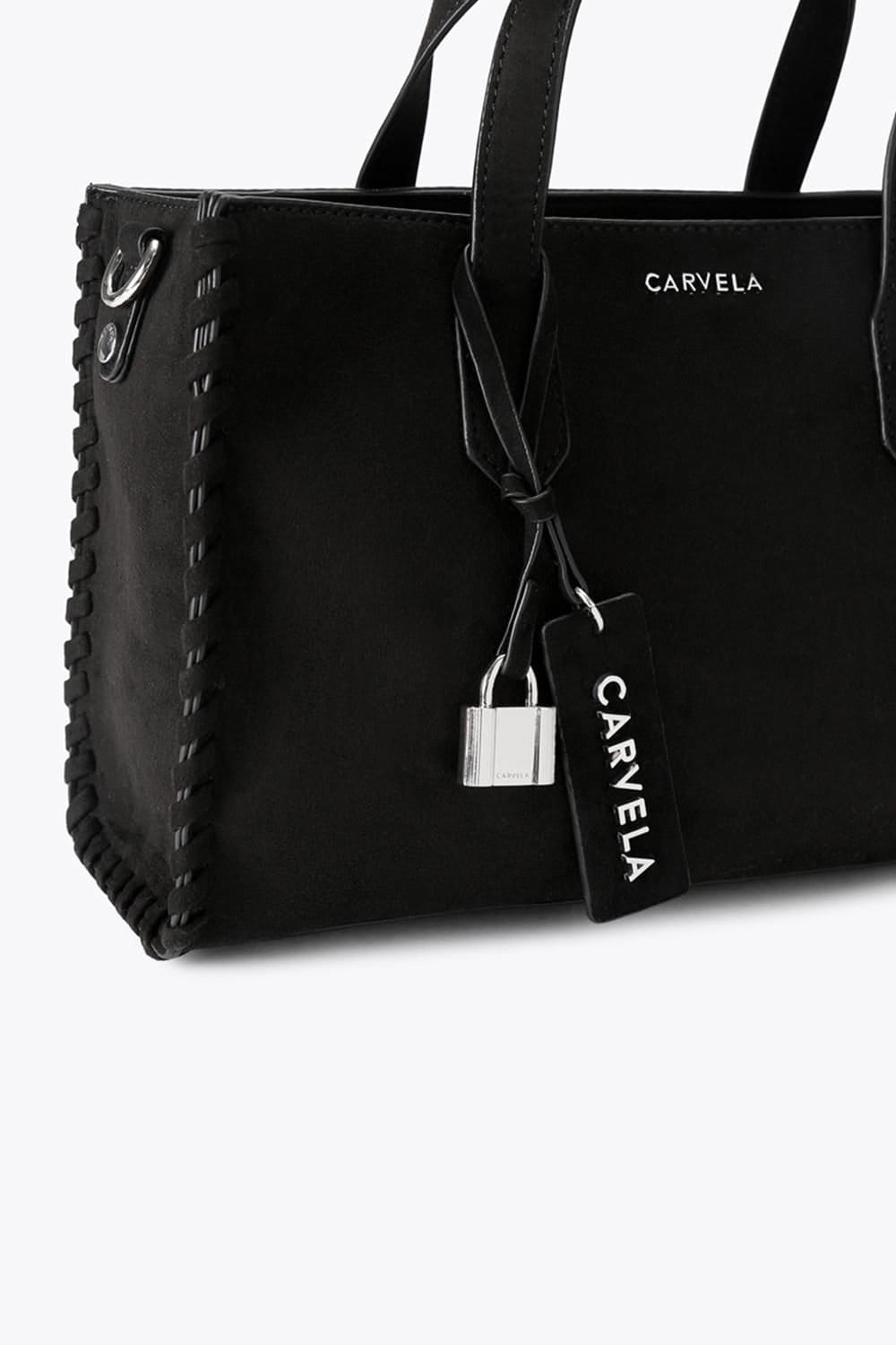 Carvela Carvela Women's 'Juno Whipstitch Mini' Suedette Bag in Black - 4