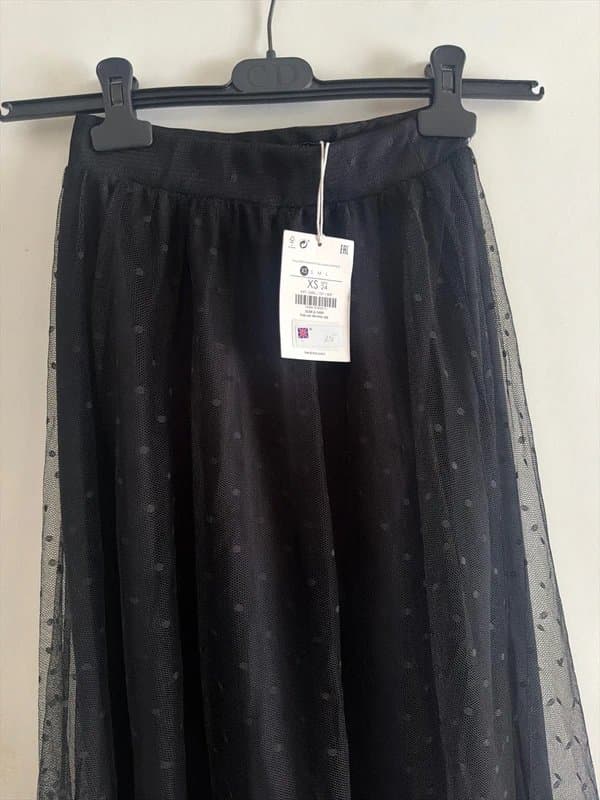 Bershka Bersha black polkadot skirt