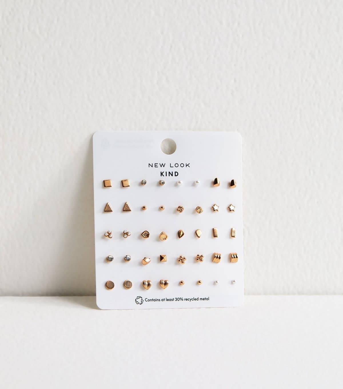New Look Pack of 20 Gold Tone Stud Earrings New Look