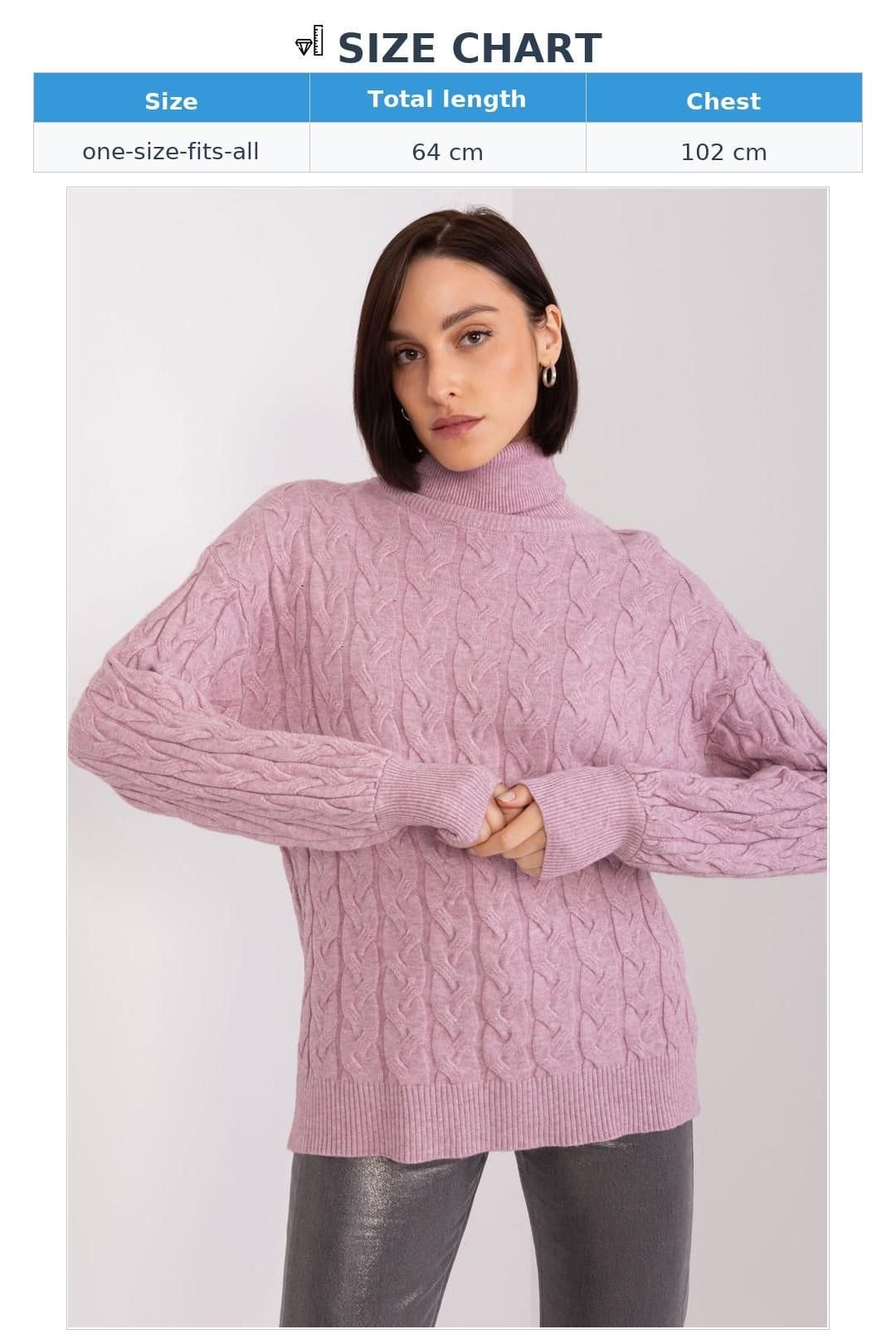 Love Lace Love Lace Women's Plaid Variegated Turtleneck Sweater Long Sleeve in Violet - 4