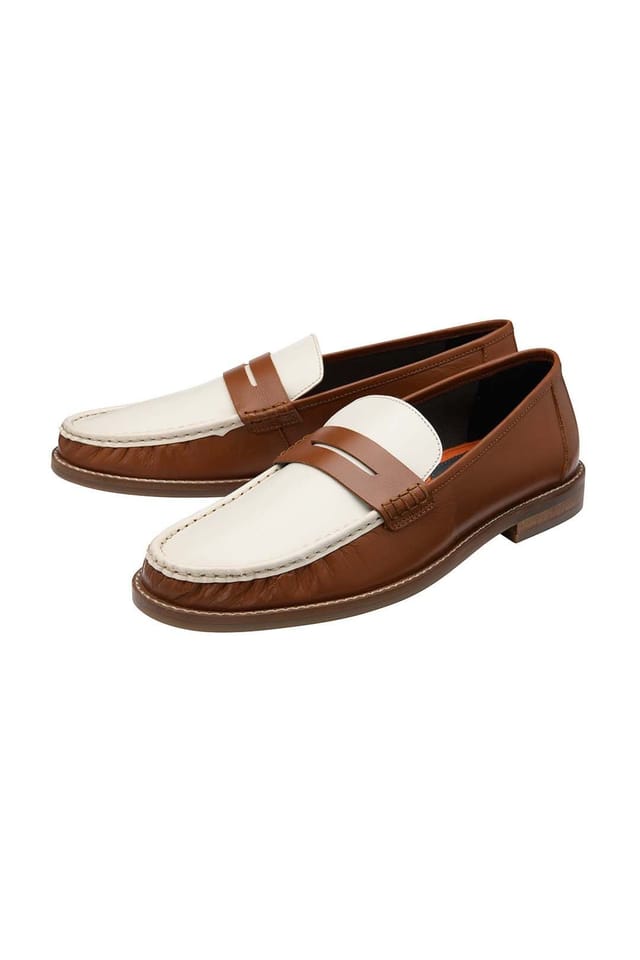 Frank Wright Frank Wright Men's Leather 'Bremner' Penny Loafers in Tan - 2