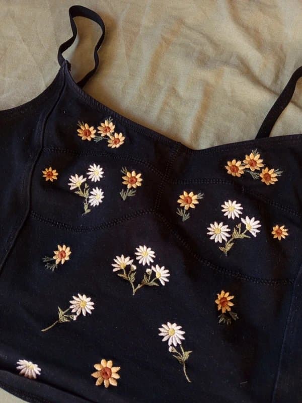 New Look Embroidered Floral Cami Top