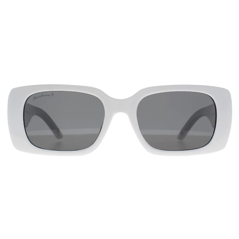 montana montana Women's Rectangle Shiny White Smoke Polarized MP194 - 1