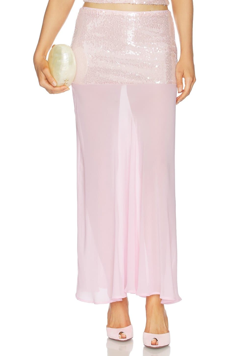 revolve Adeluna Sheer Bottom Maxi Skirt
